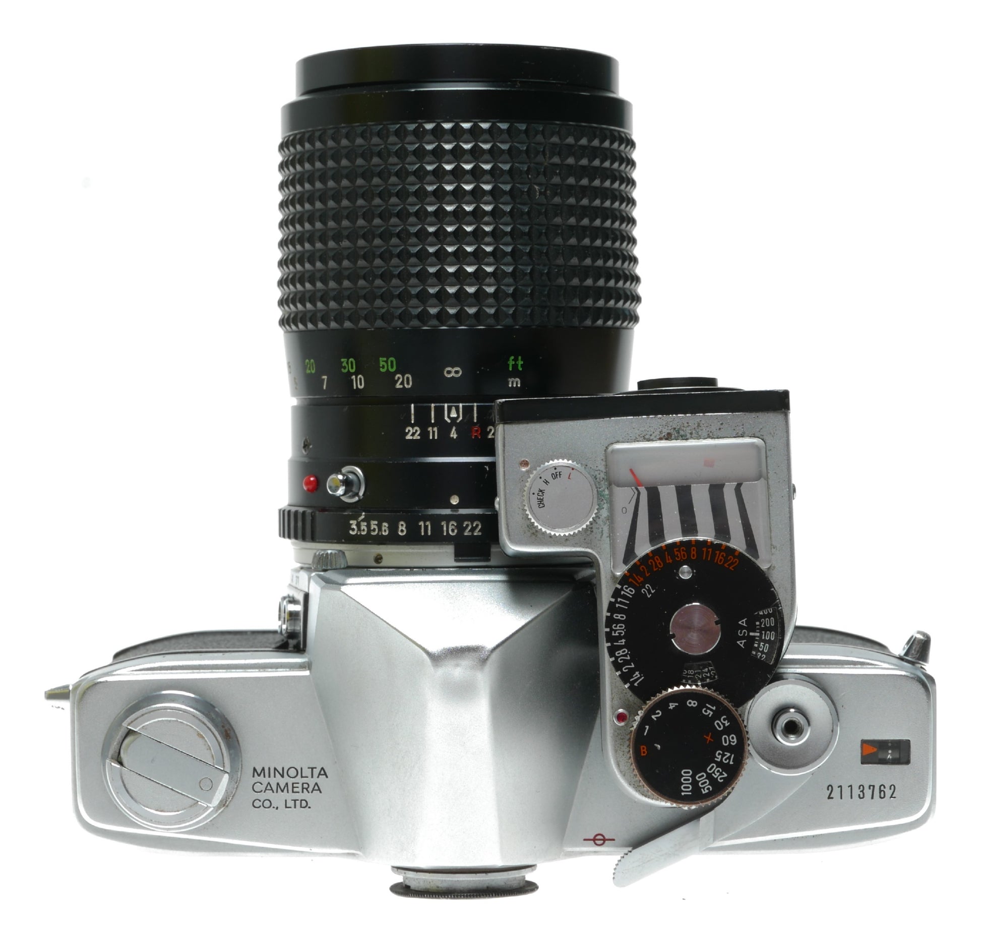 Minolta SR-1 Vintage SLR Camera with MC Tele Rokkor-QD 135mm f/3.5 Lens - View 6