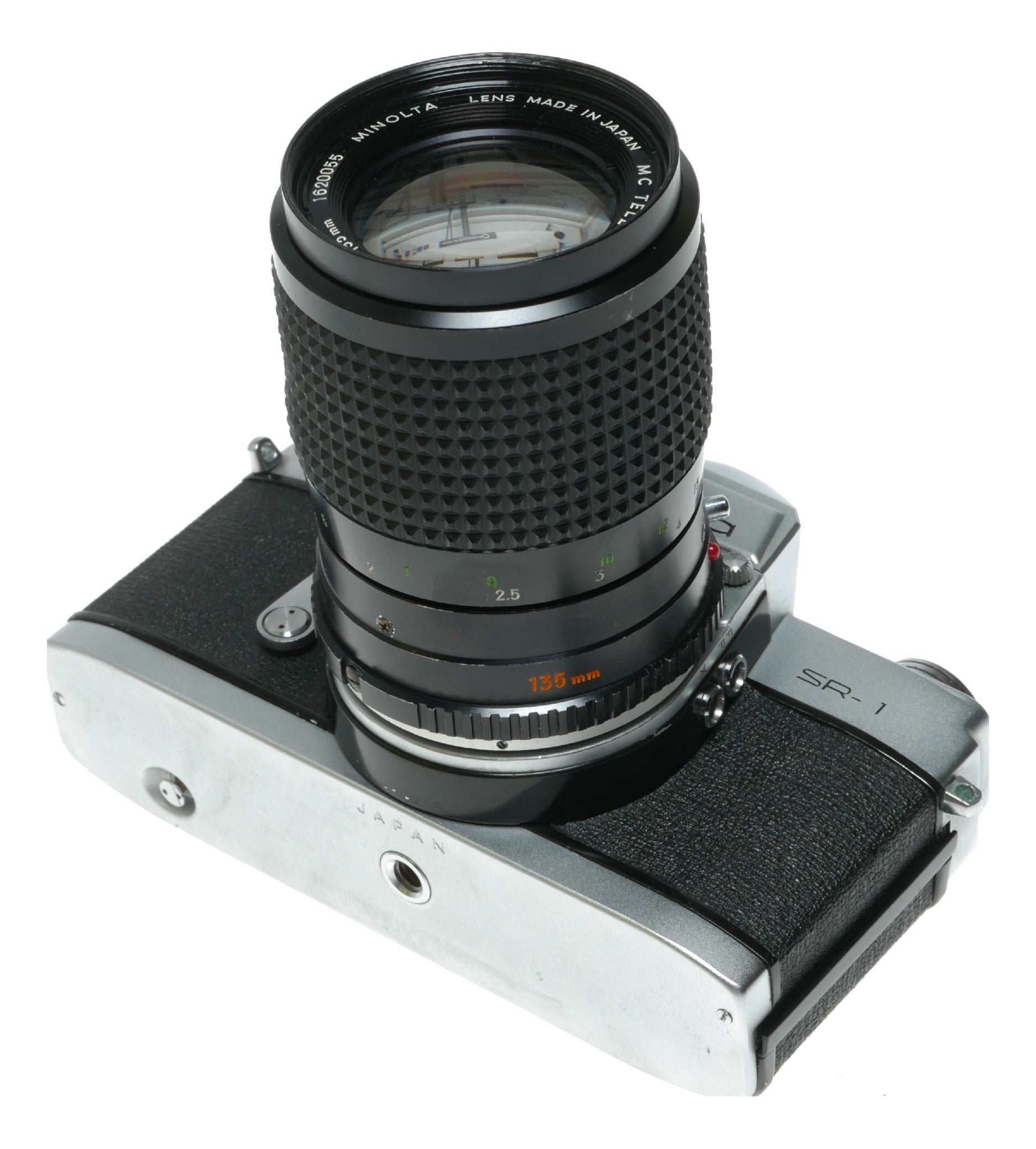 Minolta SR-1 Vintage SLR Camera with MC Tele Rokkor-QD 135mm f/3.5 Lens - View 10