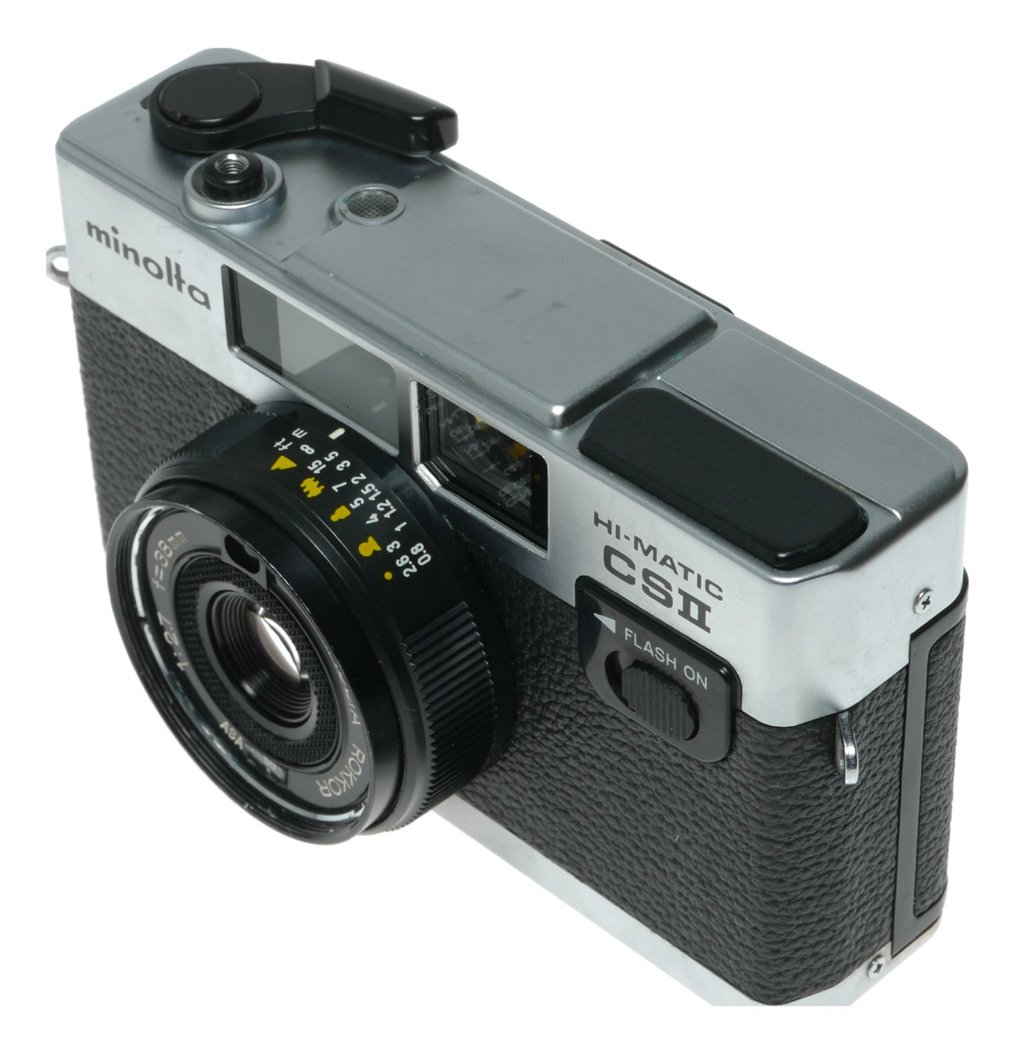 Minolta Hi-Matic CSII Vintage Film Camera with 38mm f/2.7 Rokkor Lens - View 2