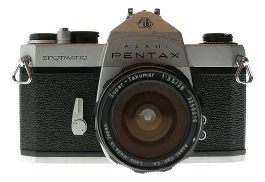 Asahi Pentax Spotmatic Vintage SLR Camera with Super-Takumar 28mm f/3.5 Lens - View 2