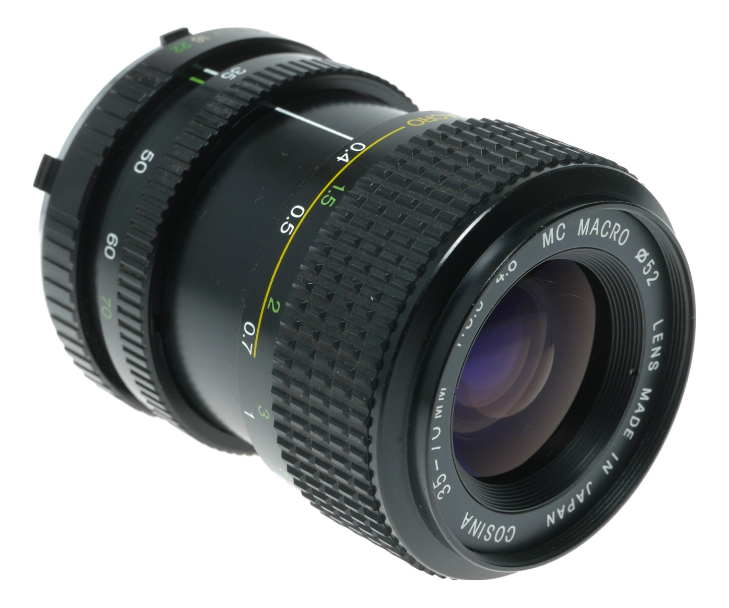 Cosina 35-70mm f/3.5-4.8 MC Macro Lens, 52mm Filter Thread, Made in Japan