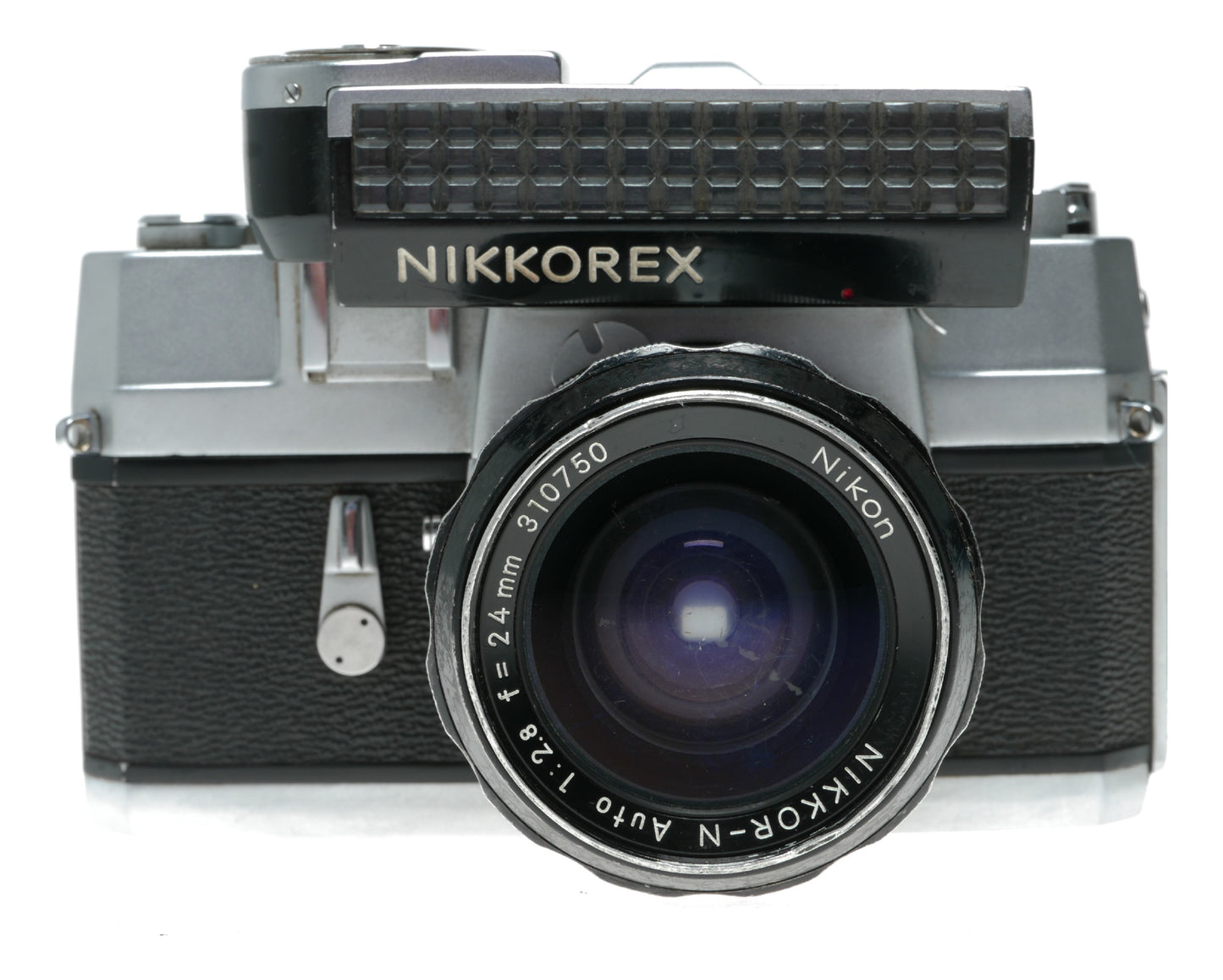 Nikon Nikkorex Vintage Film Camera with NIKKOR-N Auto 24mm f/2.8 Lens, Made in Japan