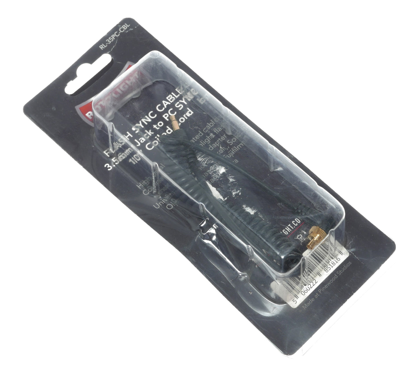 Rotolight RL-35PC-CBL Flash Sync Cable with 3.5mm Jack to PC Sync, 10" Coiled Cord