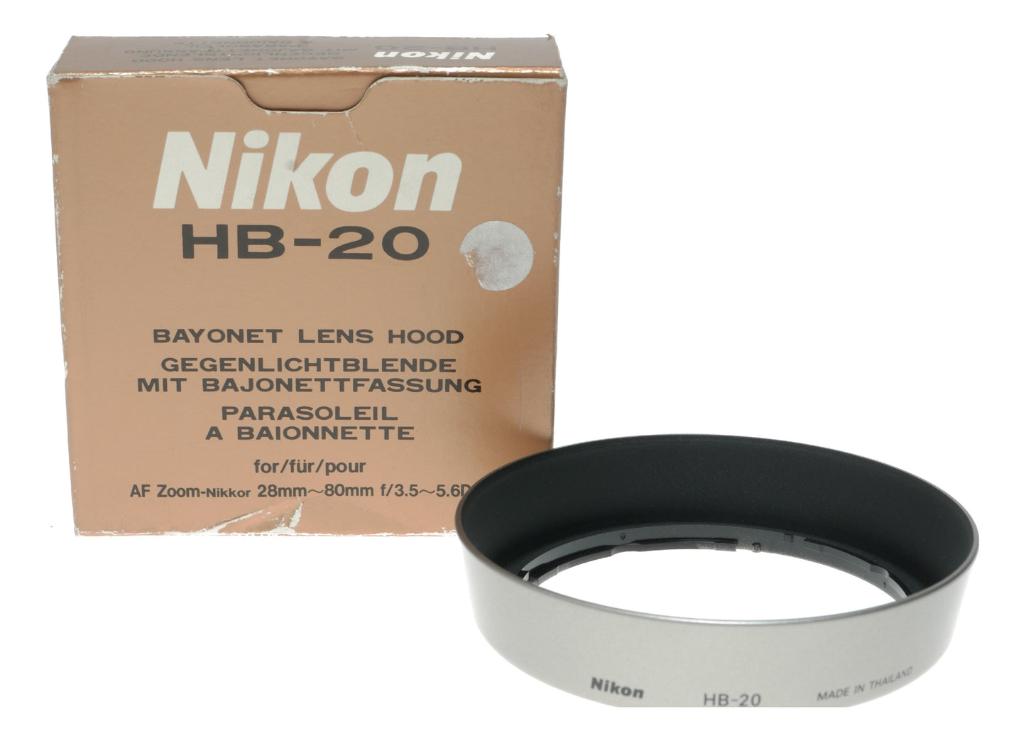 Nikon HB-20 Bayonet Lens Hood for AF Zoom-Nikkor 28-80mm f/3.5-5.6D Lens