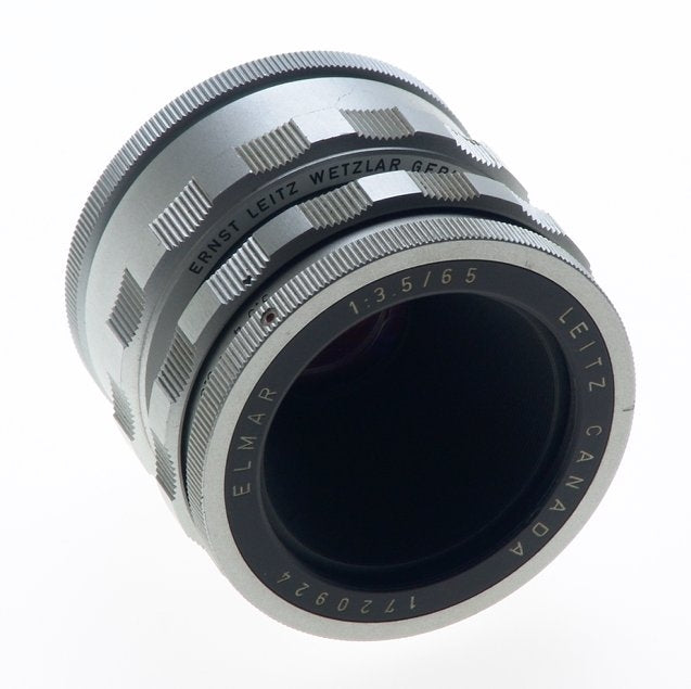 CANADA LEITZ ELMAR 1:3.5/65mm CHROME VISOFLEX LENS f=65mm WITH 16464 K MOUNT NR