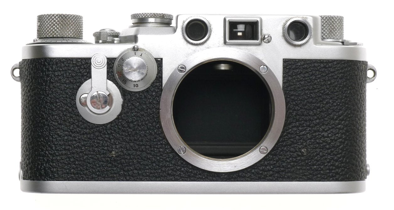 LEICA RED DIAL IIIf 35mm FILM CAMERA 3F LEITZ ELMAR 1:3.5/3.5cm M39 CASE FINDER