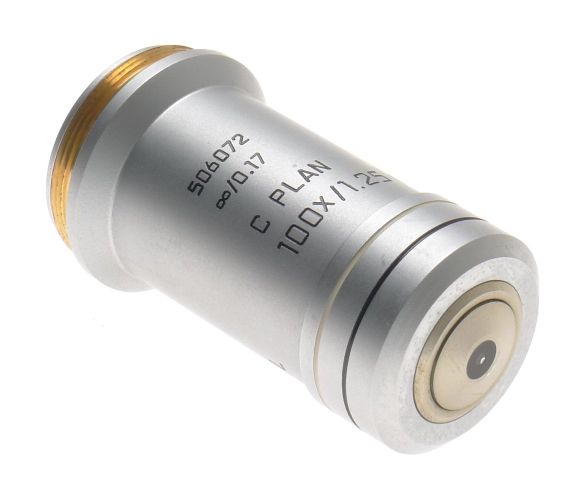 C PLAN 100x/1.25 OIL OBJECTIVE LENS 506072 RARE LEICA DM LABORATORY MICROSCOPE