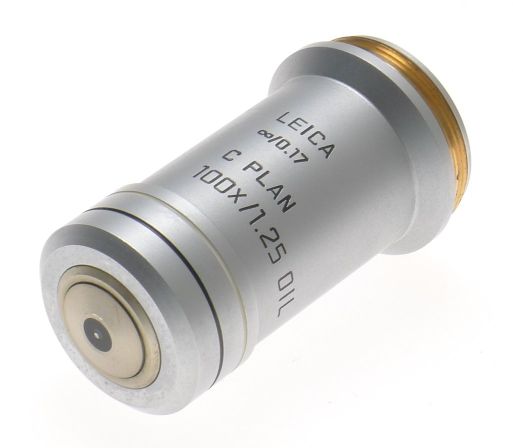 C PLAN 100x/1.25 OIL OBJECTIVE LENS 506072 RARE LEICA DM LABORATORY MICROSCOPE