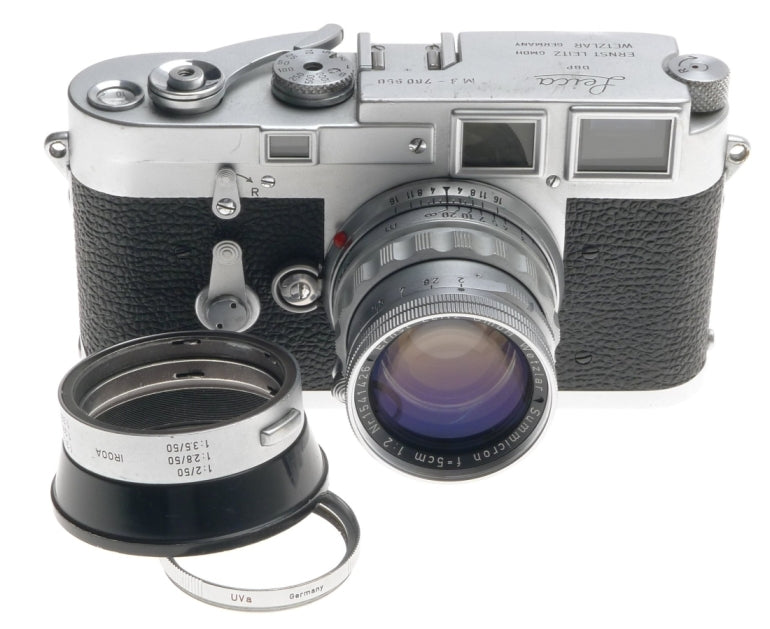 DS LEICA M3 FILM 35mm CAMERA WITH SERVICED SUMMICRON 1:2/50mm RIGID CHROME LENS