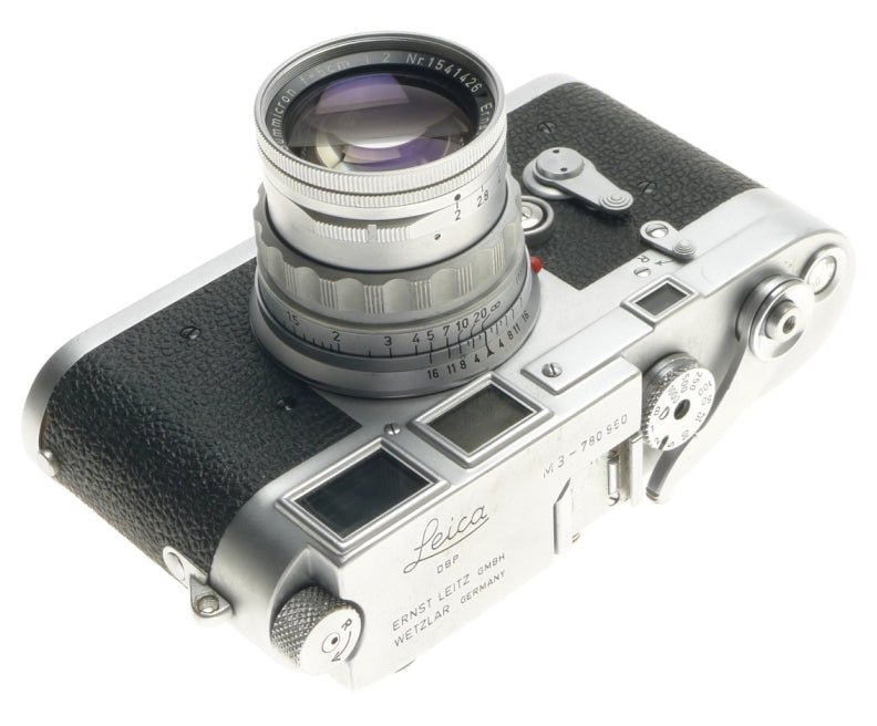 DS LEICA M3 FILM 35mm CAMERA WITH SERVICED SUMMICRON 1:2/50mm RIGID CHROME LENS