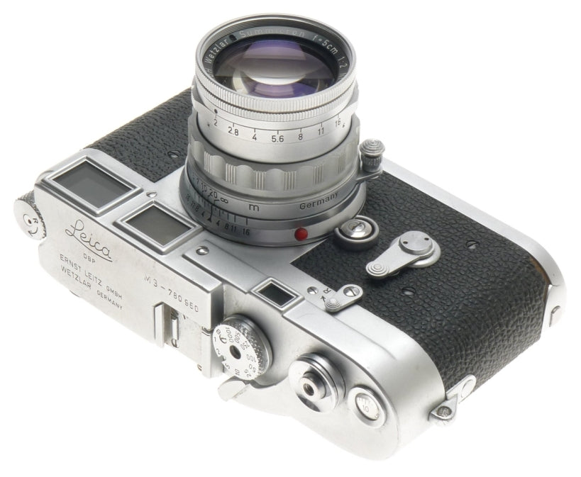 DS LEICA M3 FILM 35mm CAMERA WITH SERVICED SUMMICRON 1:2/50mm RIGID CHROME LENS