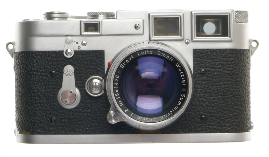 DS LEICA M3 FILM 35mm CAMERA WITH SERVICED SUMMICRON 1:2/50mm RIGID CHROME LENS
