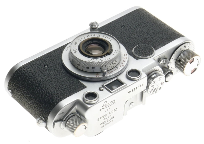 LEICA IIF 35mm FILM M39 MOUNT CAMERA RED DIAL ELMAR 1:3.5/5cm CLEAN 3.5/50 LENS