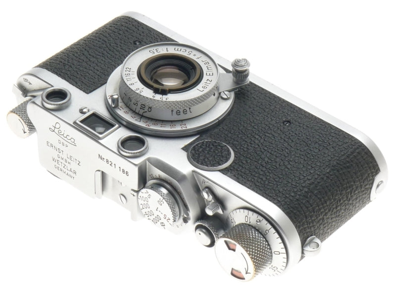 LEICA IIF 35mm FILM M39 MOUNT CAMERA RED DIAL ELMAR 1:3.5/5cm CLEAN 3.5/50 LENS