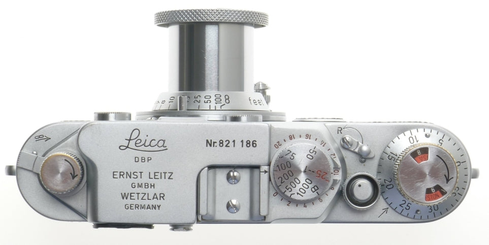 LEICA IIF 35mm FILM M39 MOUNT CAMERA RED DIAL ELMAR 1:3.5/5cm CLEAN 3.5/50 LENS