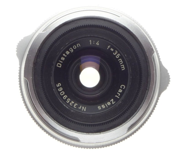 DISTAGON Zeiss CONTAREX 1:4 f=35mm chrome SLR camera lens with cap and keeper