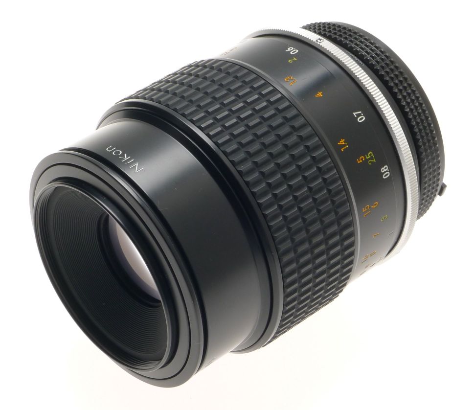 MICRO-NIKKOR 105mm 1:4 FILTER CAPS HOOD 4/105mm MINT SLR 35mm BLACK CAMERA LENS