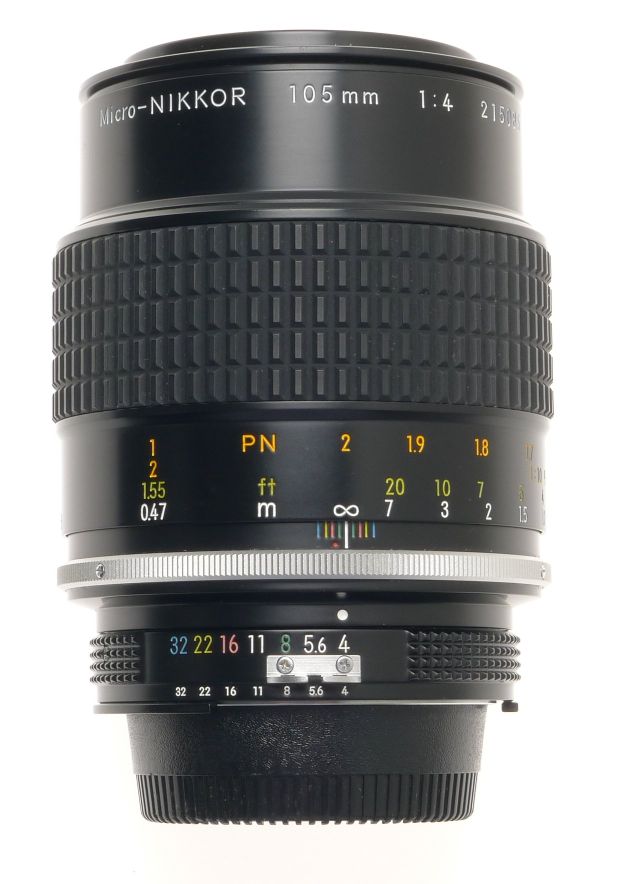 MICRO-NIKKOR 105mm 1:4 FILTER CAPS HOOD 4/105mm MINT SLR 35mm BLACK CAMERA LENS