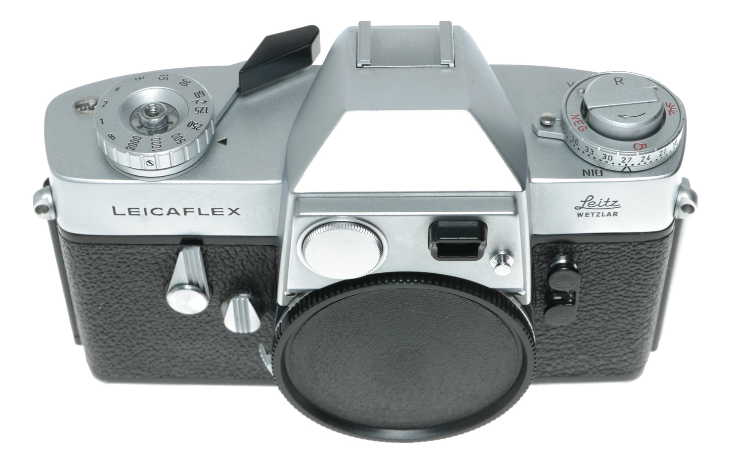1st Version Leicaflex SLR chrome camera body kit with a box case manual