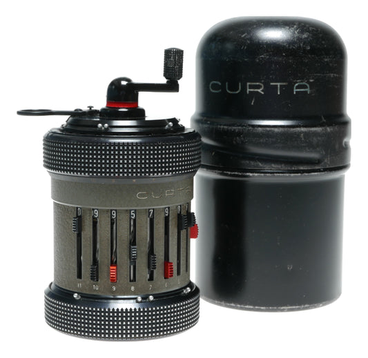 Curta Calculator Type II Ser: 514982 RARE Vintage with original metal case