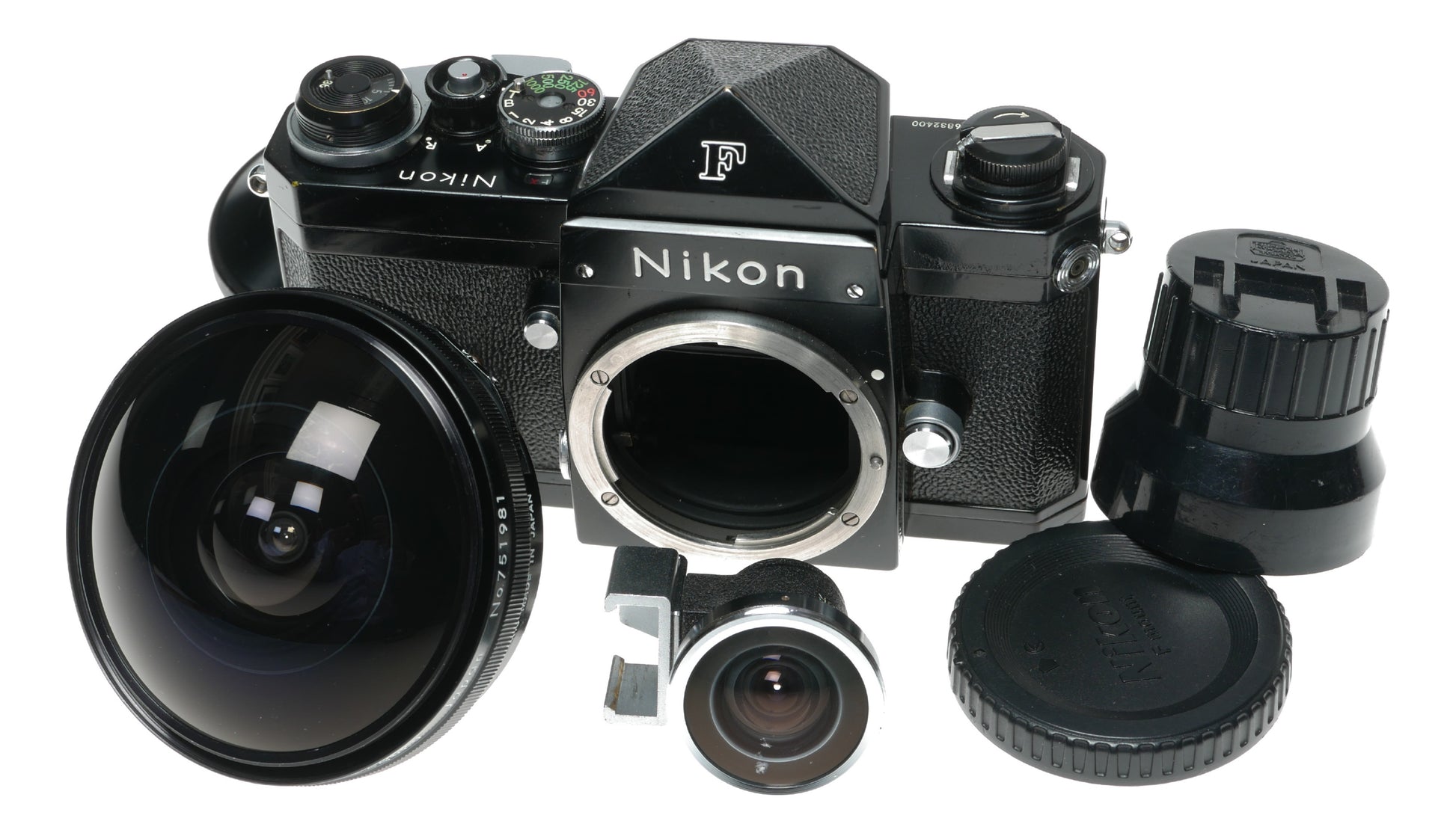 Nikon F black paint rare Fish-Eye Nikkor 5.6/7.5mm ultra wide SLR camera