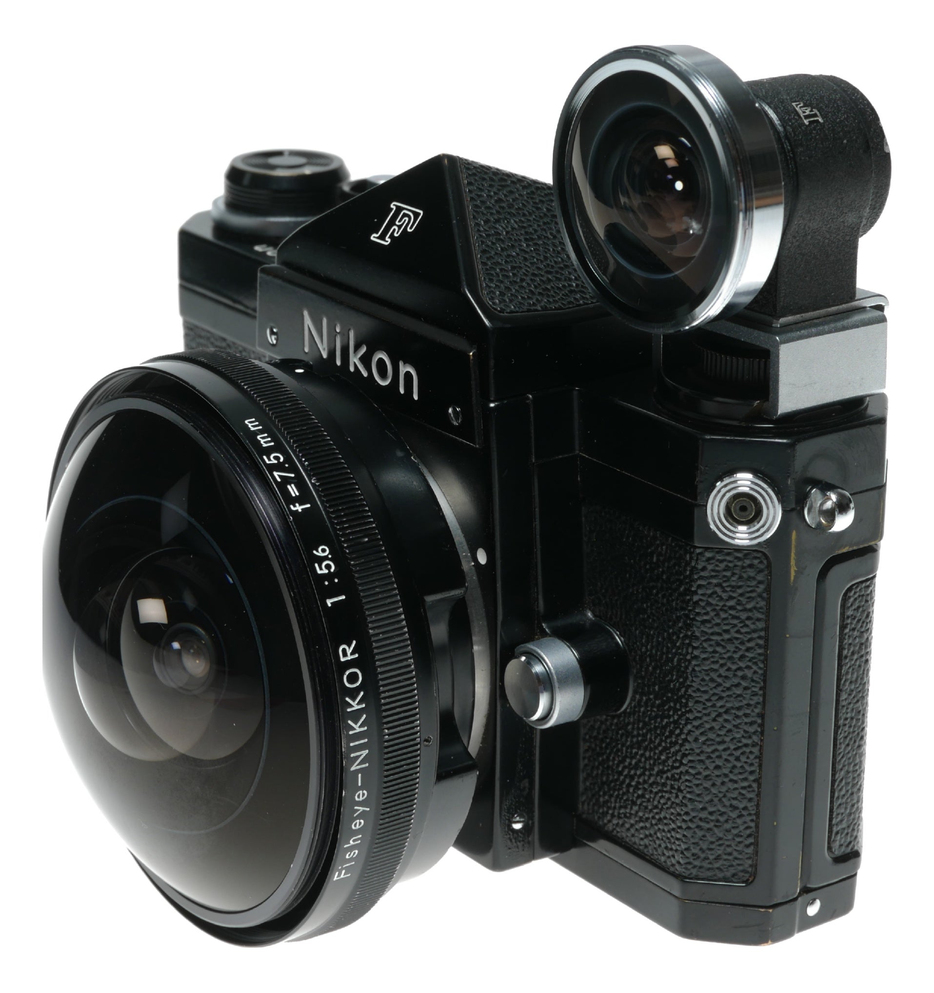 Nikon F black paint rare Fish-Eye Nikkor 5.6/7.5mm ultra wide SLR camera