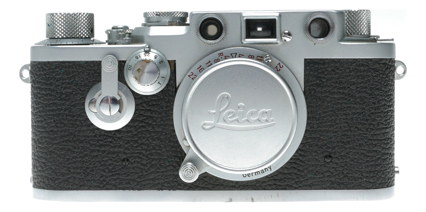 Leica IIIf self timer rangefinder Leitz Elmar 3.5/50 red scale lens