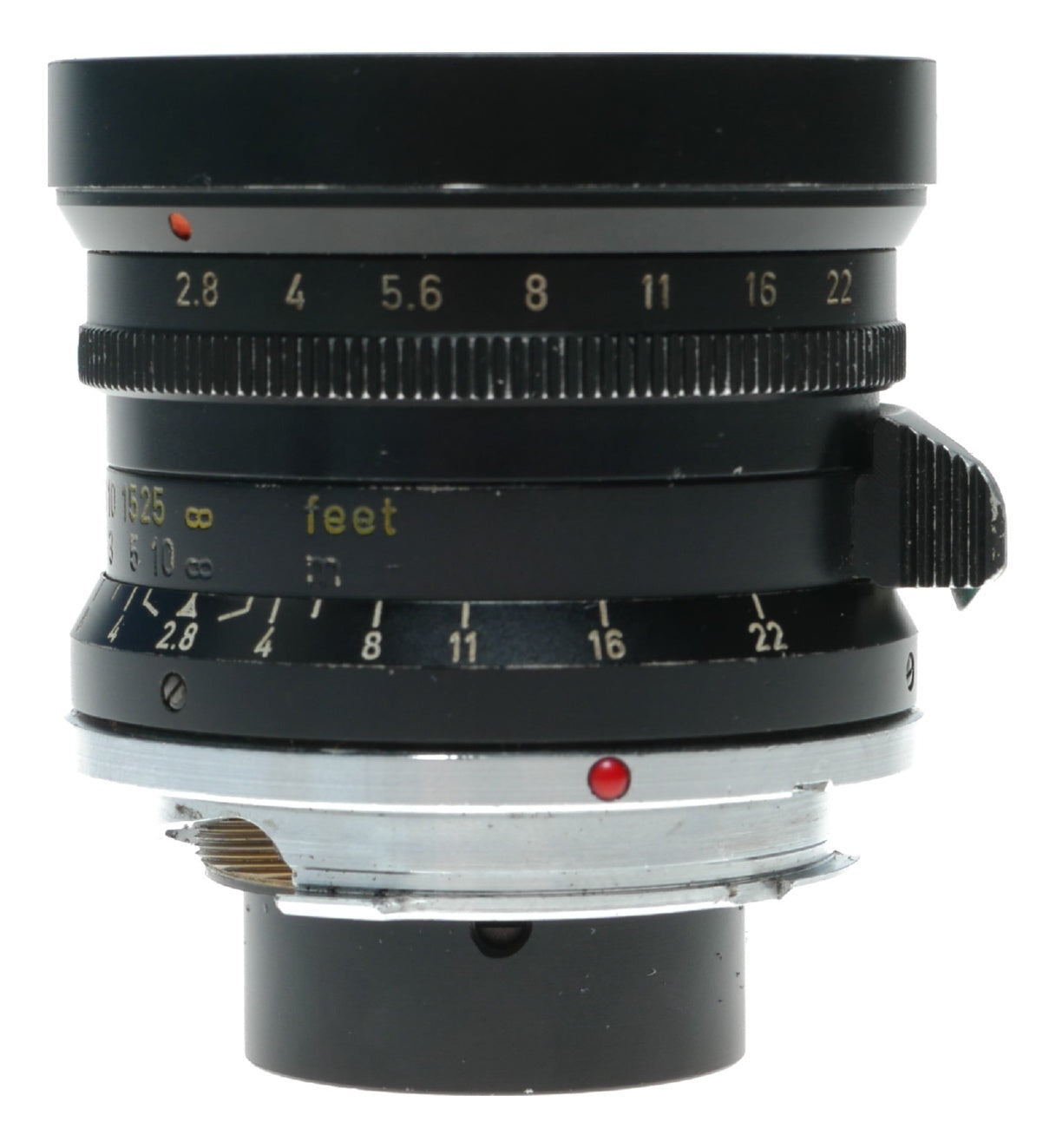 Leitz Canada Elmarit 1:2.8/28 mm lens hood infinity tab 9 elements classic