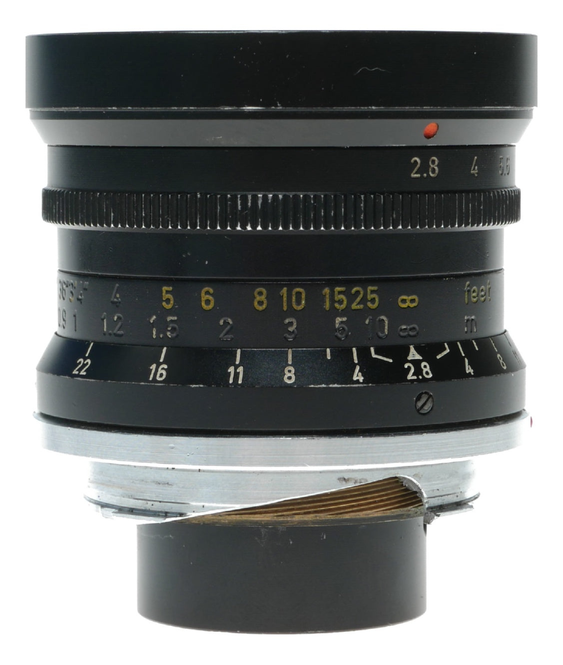 Leitz Canada Elmarit 1:2.8/28 mm lens hood infinity tab 9 elements classic