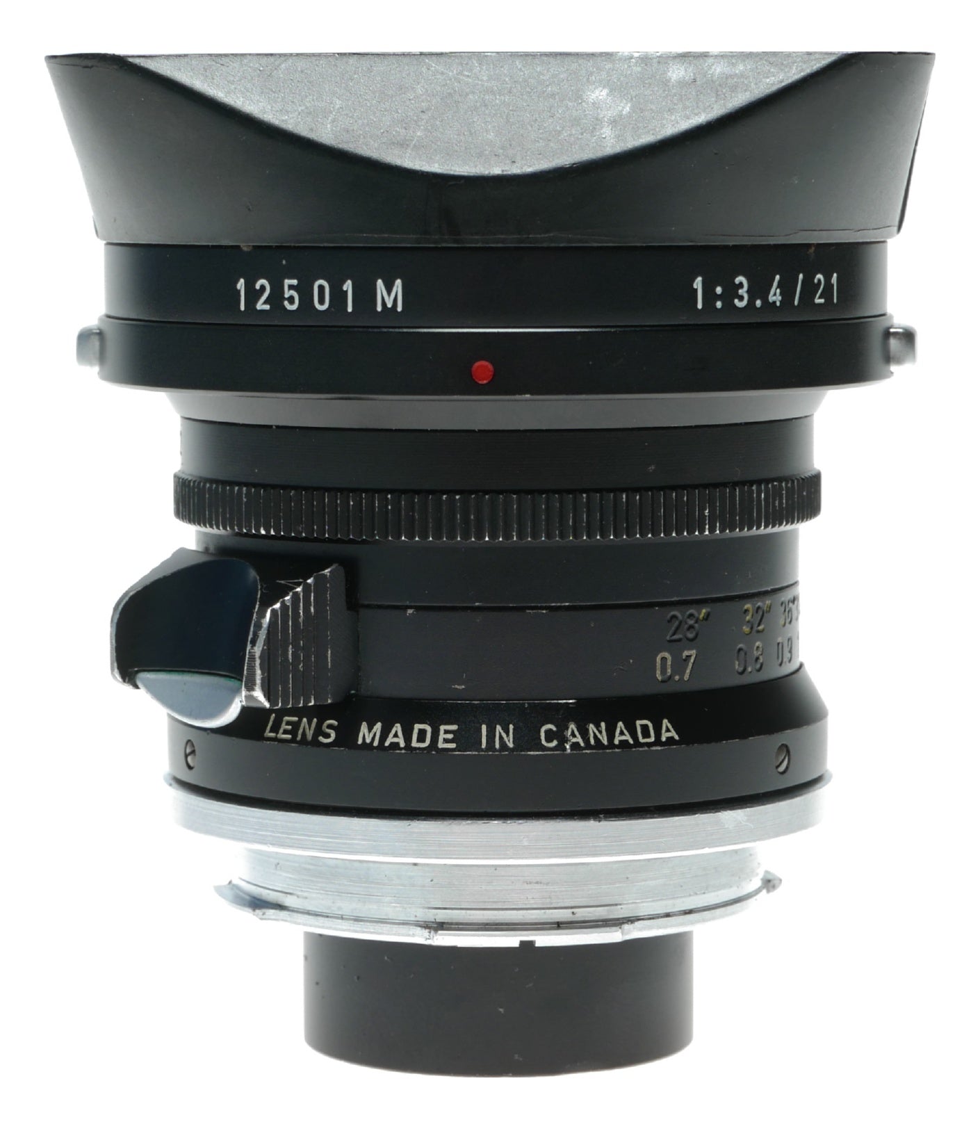 Leitz Canada Elmarit 1:2.8/28 mm lens hood infinity tab 9 elements classic