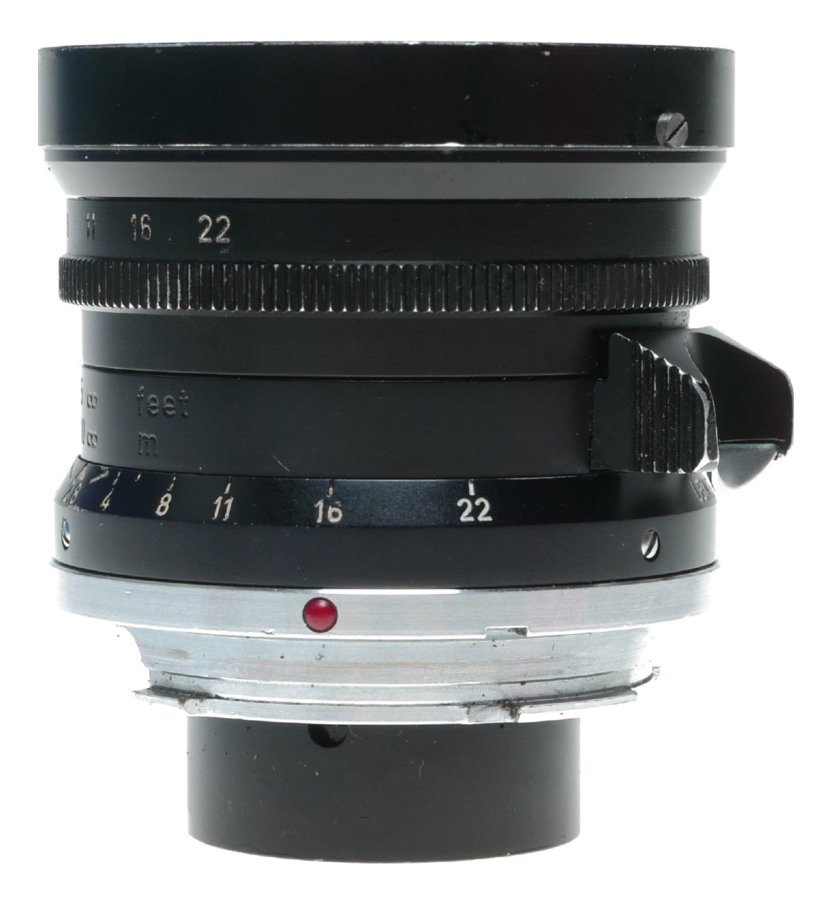Leitz Elmarit 1:2.8/28 mm Leitz lens Germany hood infinity tab 9 elements Box