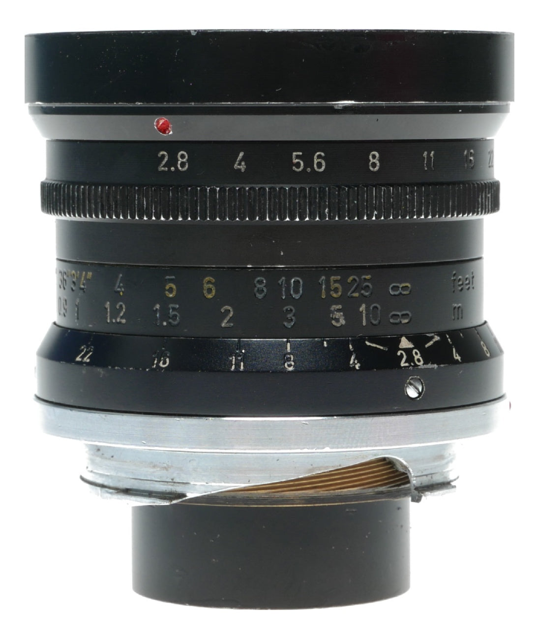 Leitz Elmarit 1:2.8/28 mm Leitz lens Germany hood infinity tab 9 elements Box