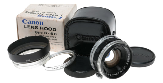 Canon Lens LTM 35mm 1:1.5 fast wide vintage M39 Leica screw mount 1.5/35
