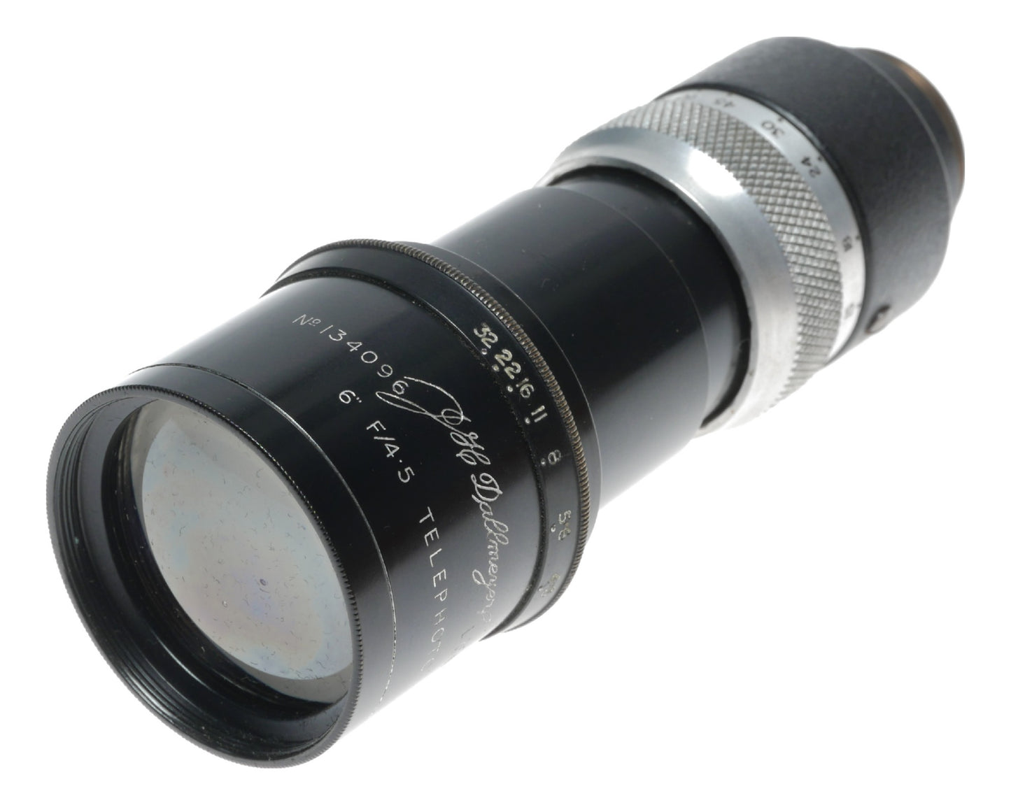 Dallmeyer 6 inch f4.5 Telephoto C mount 1 inch vintage lens case hood