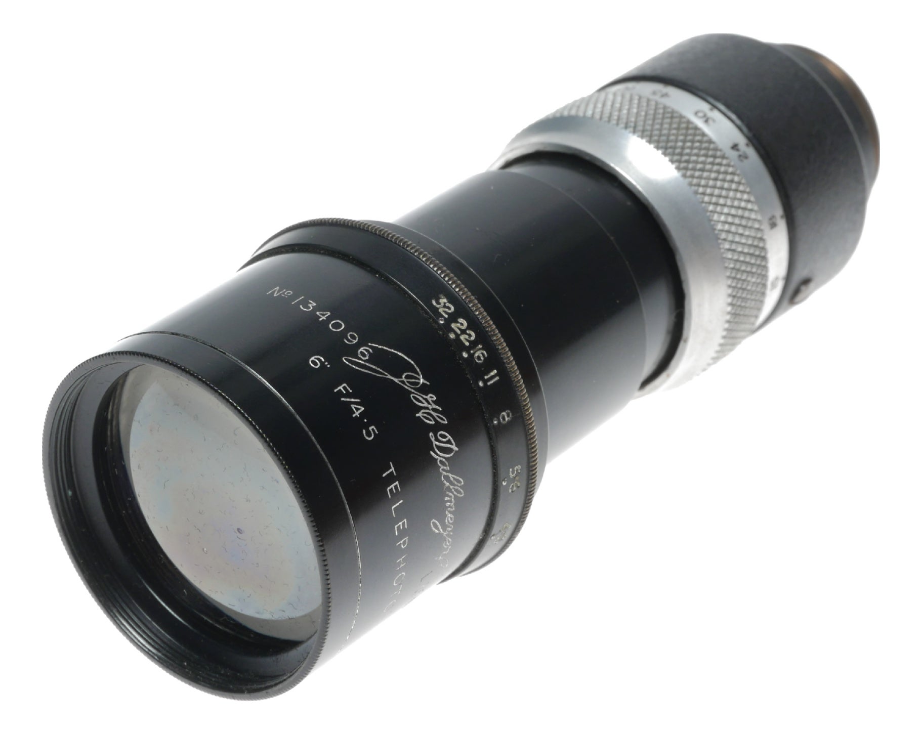 Dallmeyer 6 inch f4.5 Telephoto C mount 1 inch vintage lens case hood