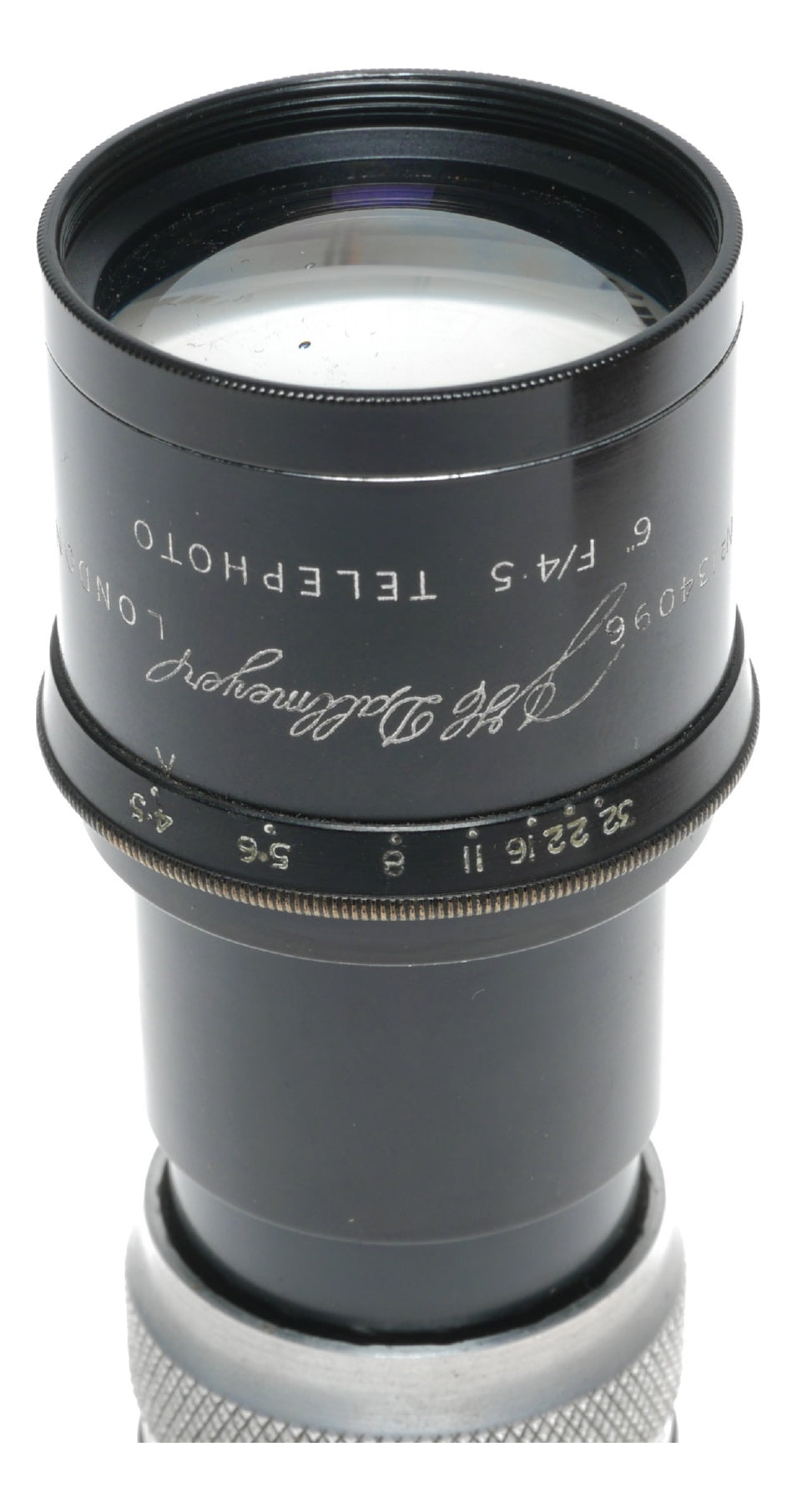 Dallmeyer 6 inch f4.5 Telephoto C mount 1 inch vintage lens case hood