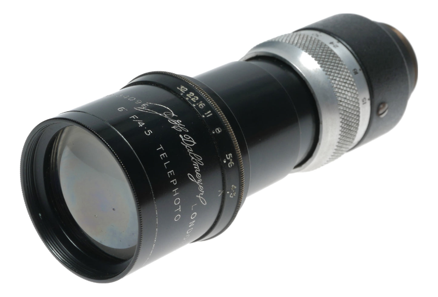 Dallmeyer 6 inch f4.5 Telephoto C mount 1 inch vintage lens case hood