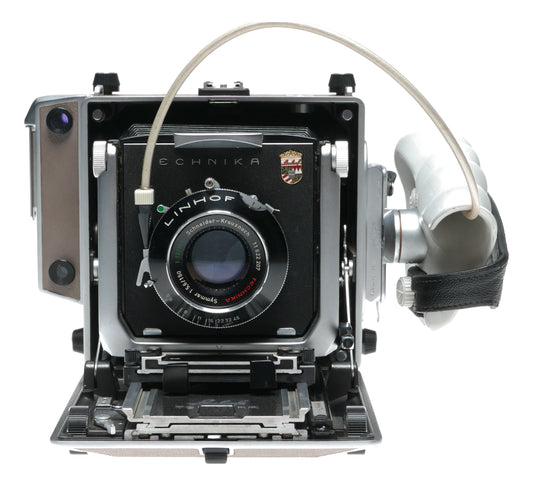 Linhof Super Technika IV 4x5 field camera Symmar 5.6/150mm lens Grip set