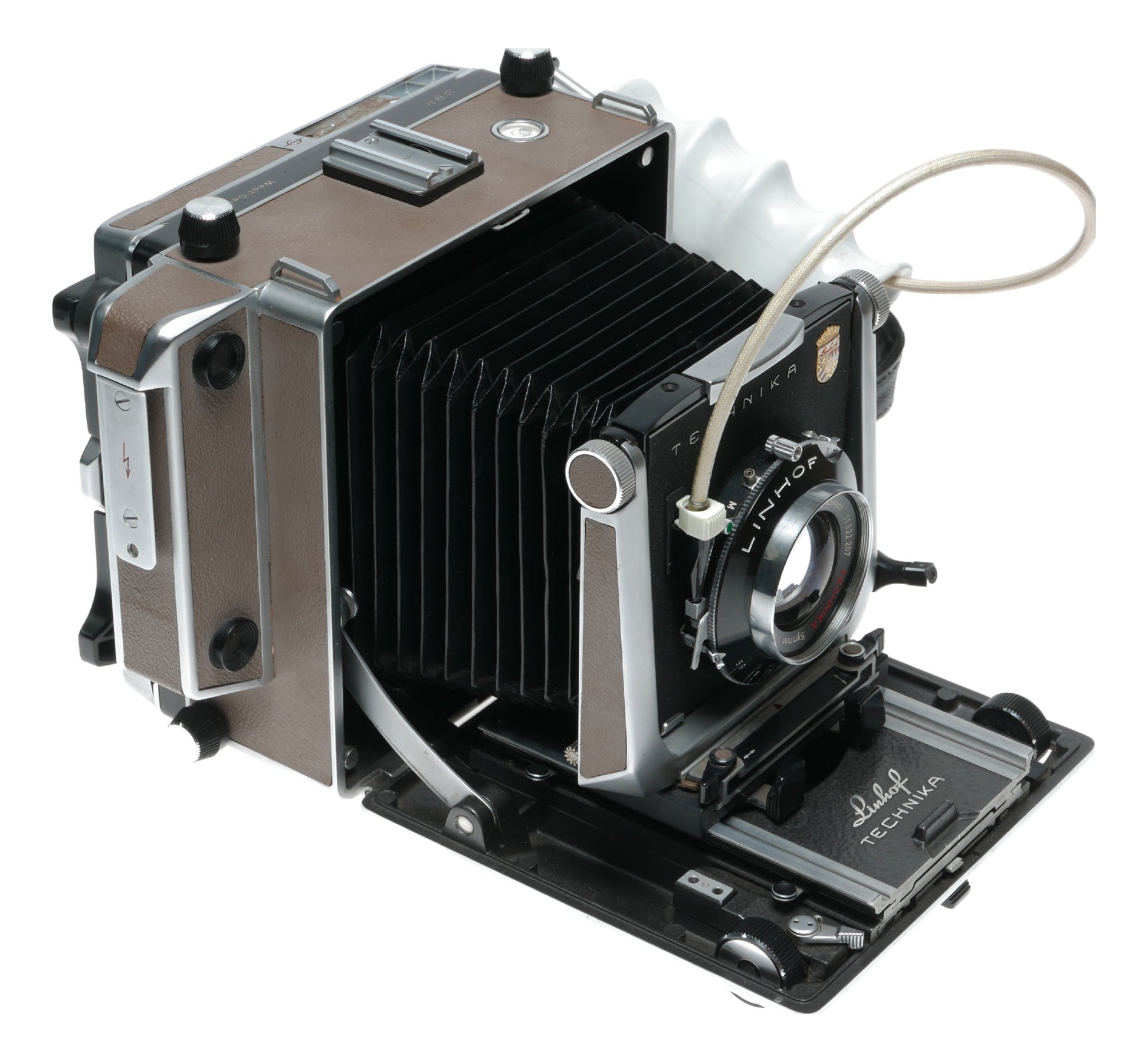 Linhof Super Technika IV 4x5 field camera Symmar 5.6/150mm lens Grip set
