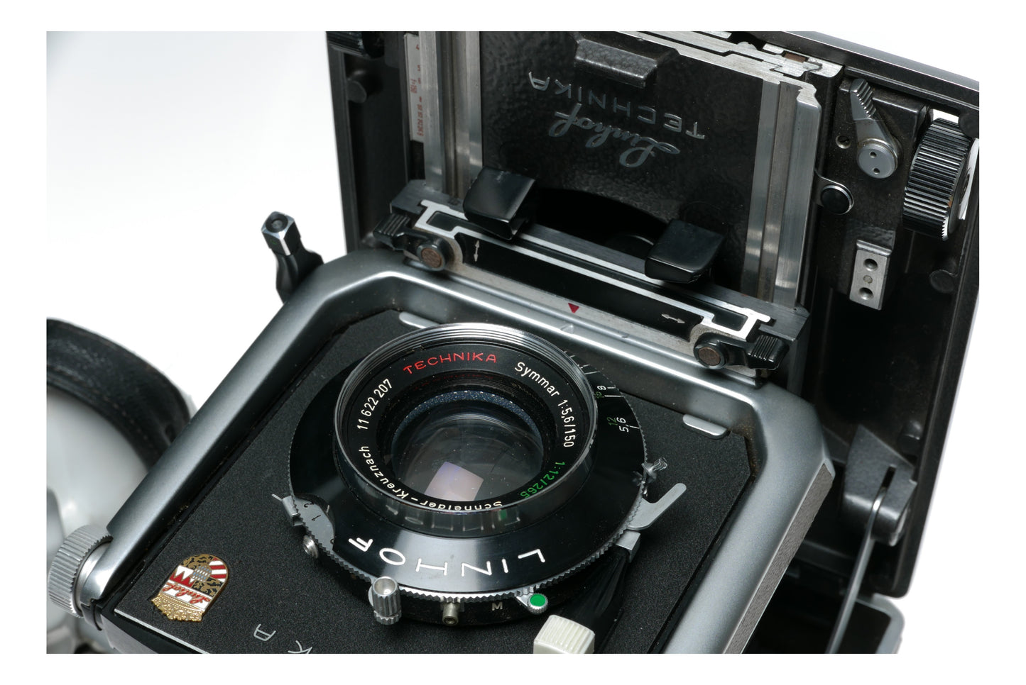 Linhof Super Technika IV 4x5 field camera Symmar 5.6/150mm lens Grip set