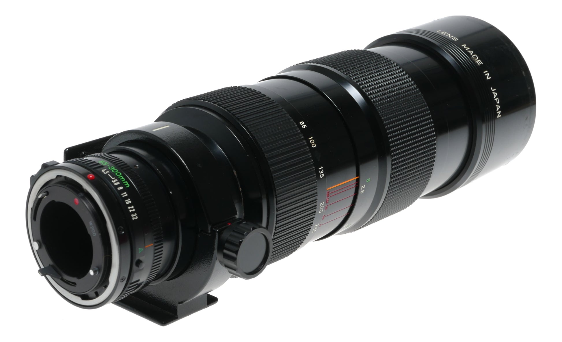 Canon FD 85-300/4.5 Zoom lens fits SLR 35mm film camera set box hood caps