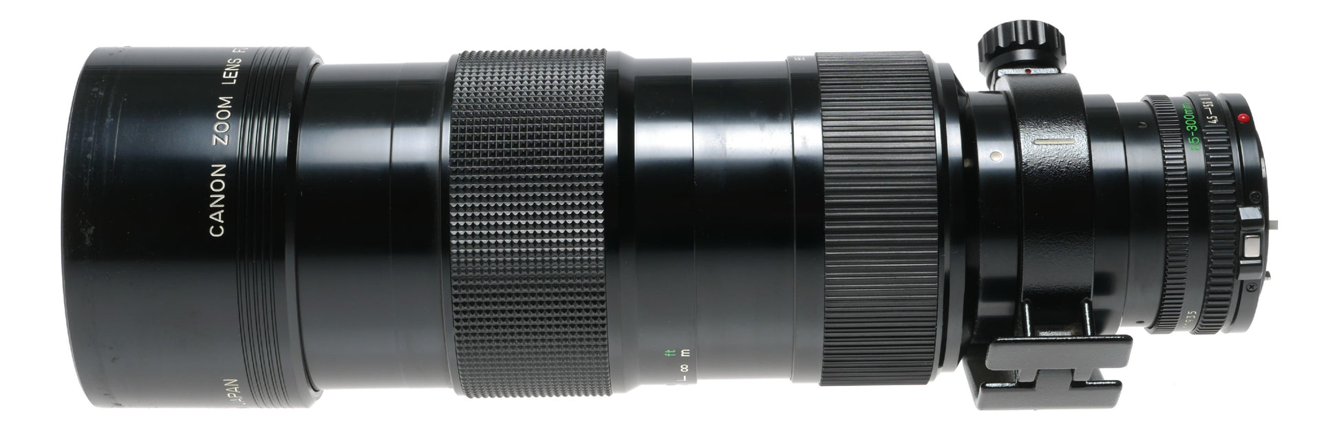 Canon FD 85-300/4.5 Zoom lens fits SLR 35mm film camera set box hood caps