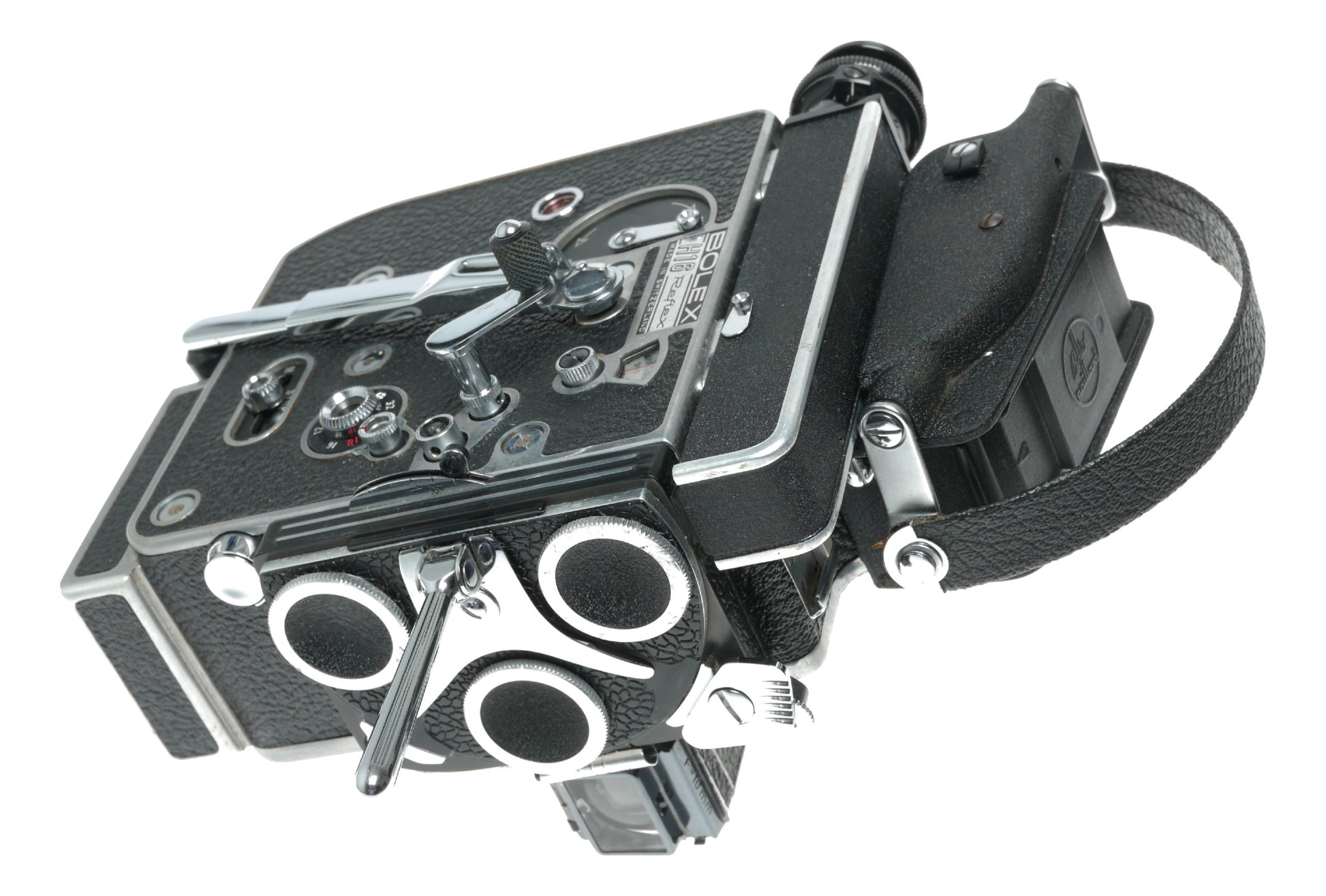 Bolex H16 Rex 5 film 16mm movie camera body 3 lens rotating turret