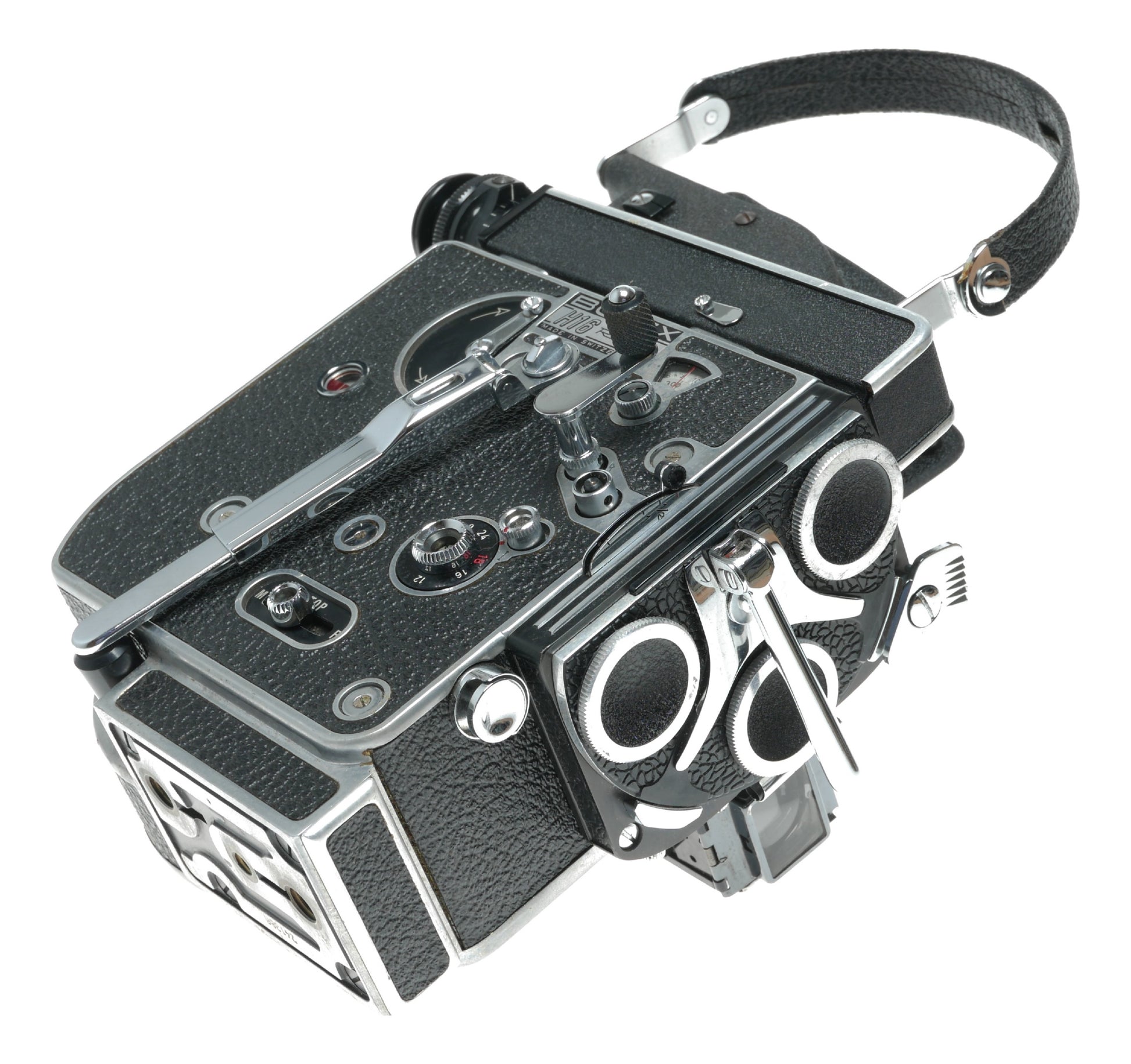 Bolex H16 Rex 5 film 16mm movie camera body 3 lens rotating turret