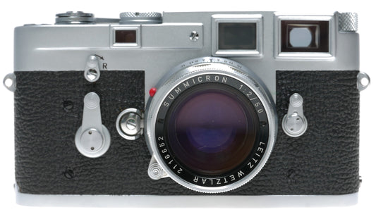 Leica M3 RF film camera Summicron 2/50mm vintage case filter caps box
