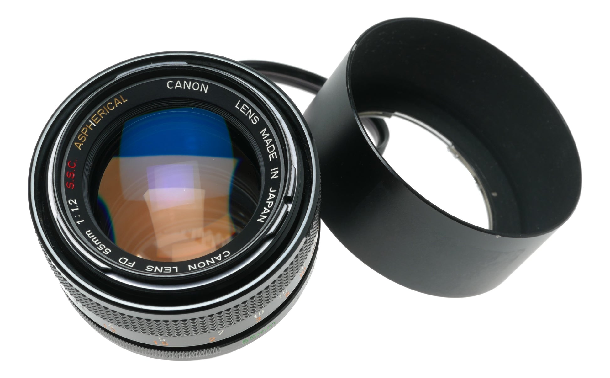 Canon Lens FD 55mm 1:1.2 S.S.C ASPHERICAL Rare beautiful coatings