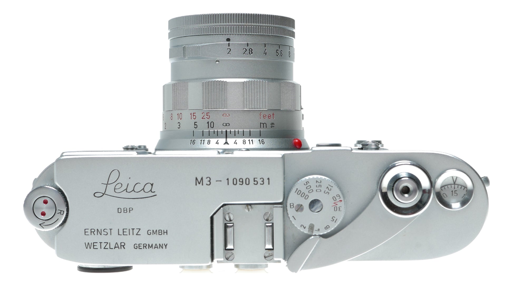 Leica M3 film camera Summicron 2/50 vented hood meter case pristine