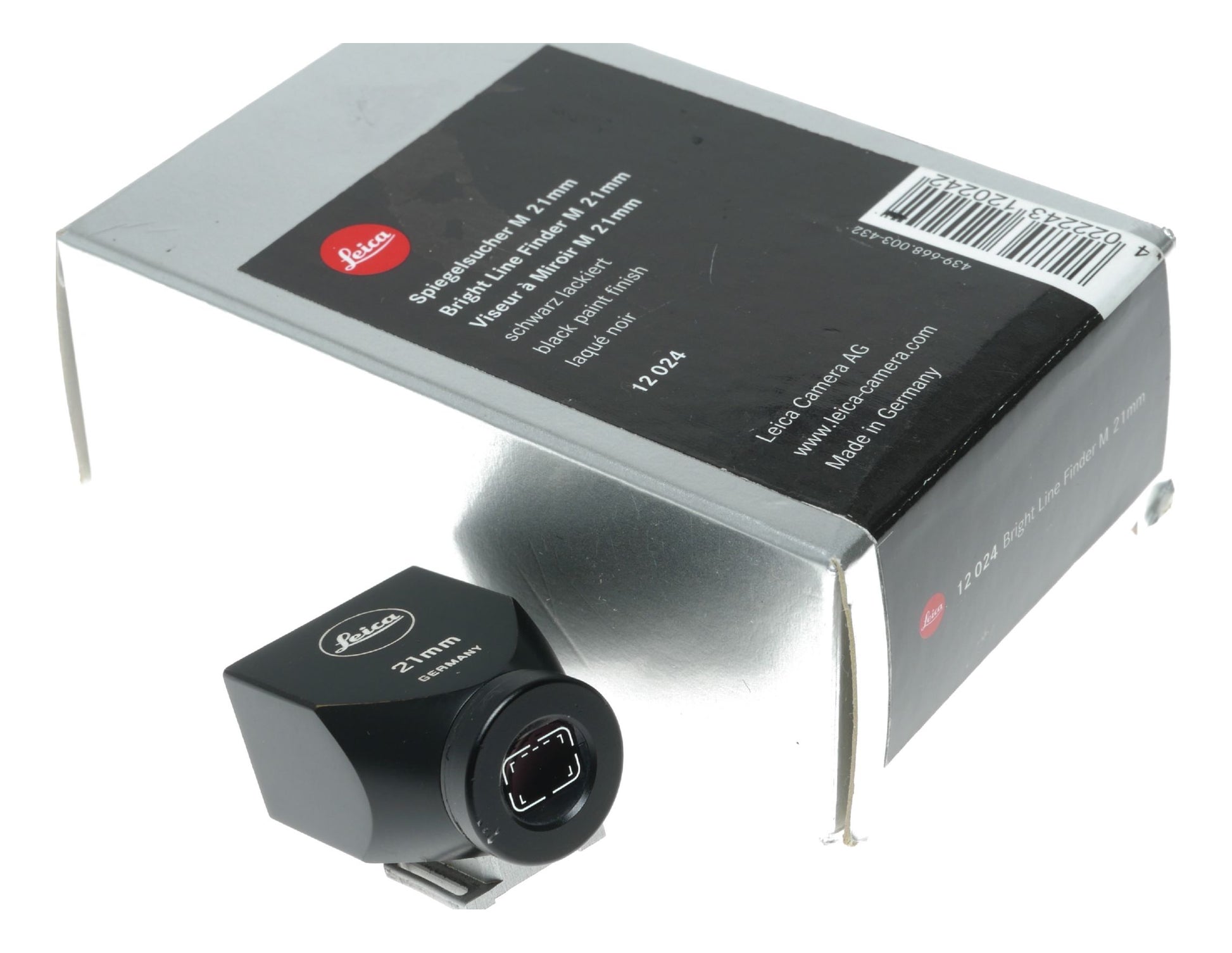 Leica bright line view finder 21mm wide angle lens black paint 12024 used