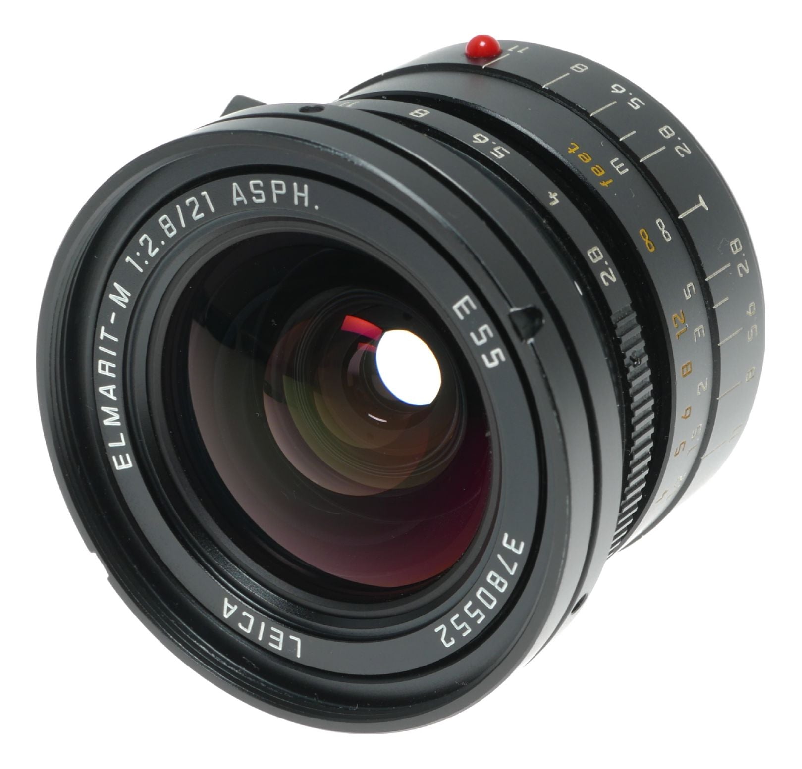 Leica Elmarit-M 1:2.8/21 mm ASPH. 11135 E55 boxed 6-bit hood caps