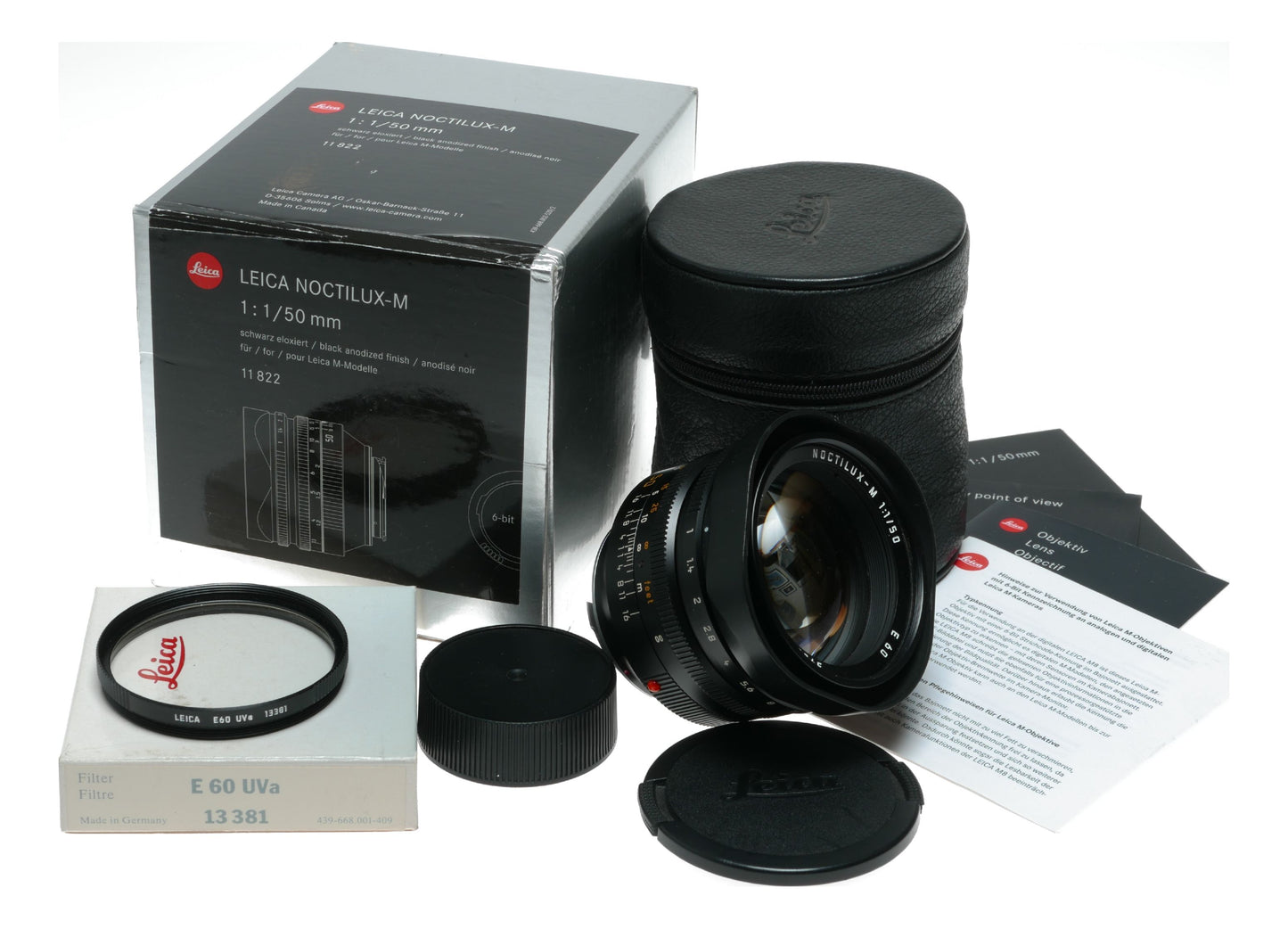Leica Noctilux 1:1/50 mm 6 bit encoded Boxed Last edition f/1 lens 11822